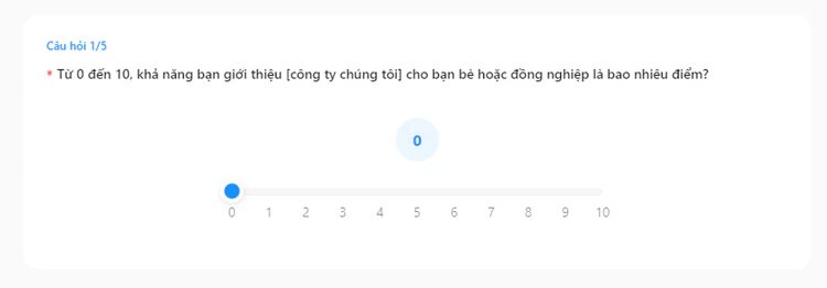 Ví dụ câu hỏi NPS