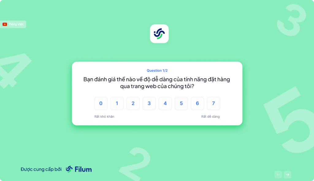 Câu hỏi khảo sát CES