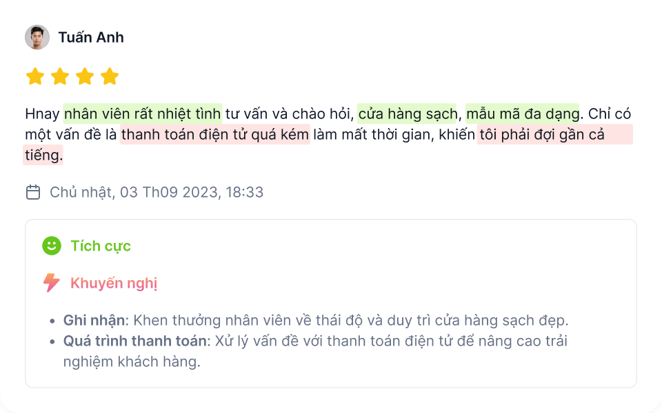 Công nghệ AI của nền tảng quản trị trải nghiệm khách hàng đến từ Filum giúp doanh nghiệp tiết kiệm thời gian, nâng cao hiệu suất khi xử lý dữ liệu định lượng từ khách hàng