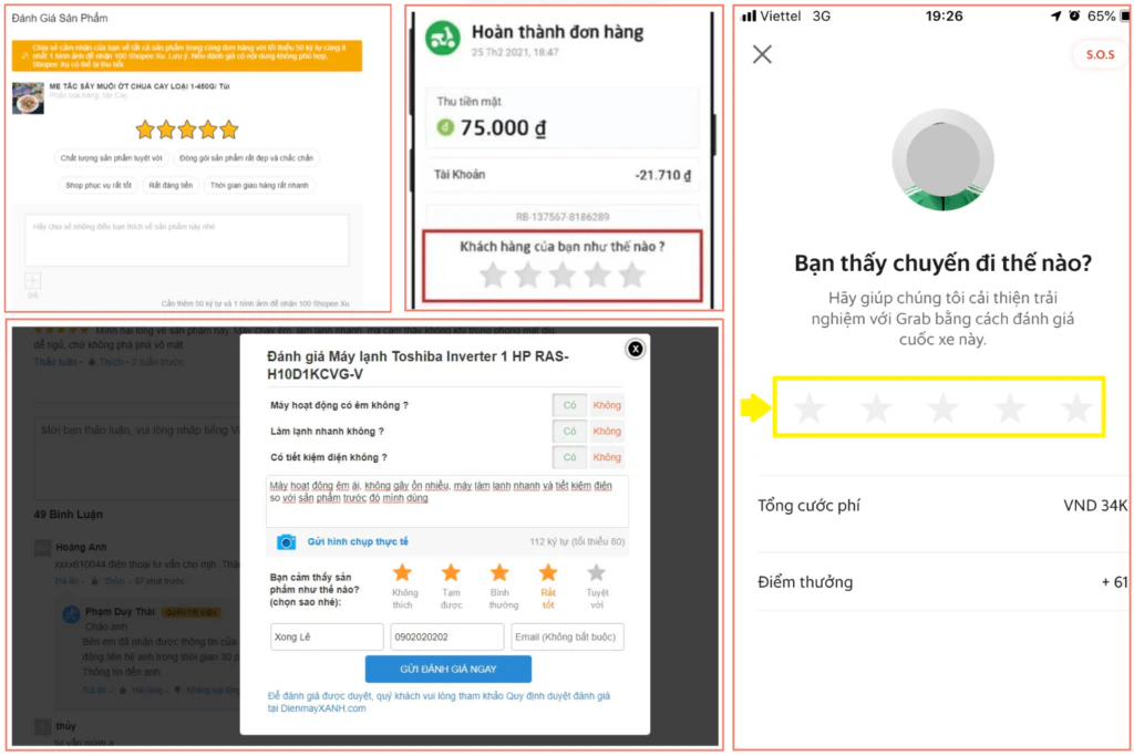 Một số mẫu khảo sát thường thấy của các thương hiệu sau khi khách hàng sử dụng dịch vụ hoặc mua sản phẩm