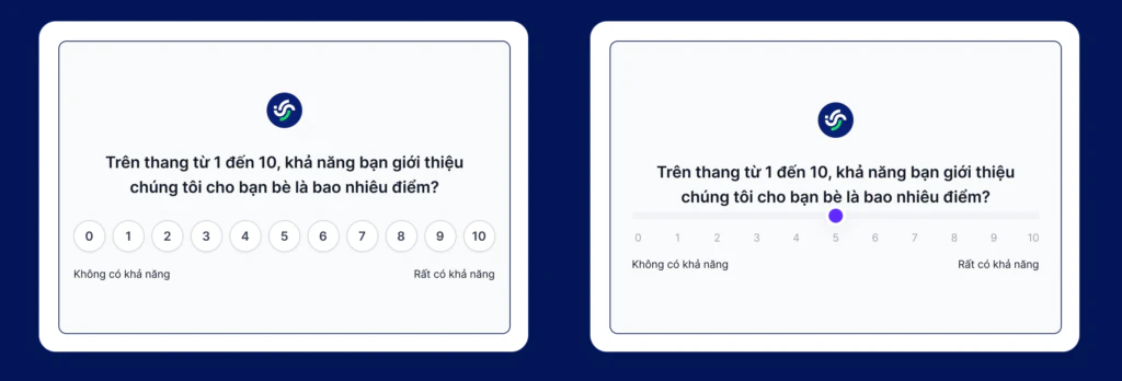 Sản phẩm của Filum cho phép người dùng chọn nhiều thang đo tùy theo mục đích của khảo sát