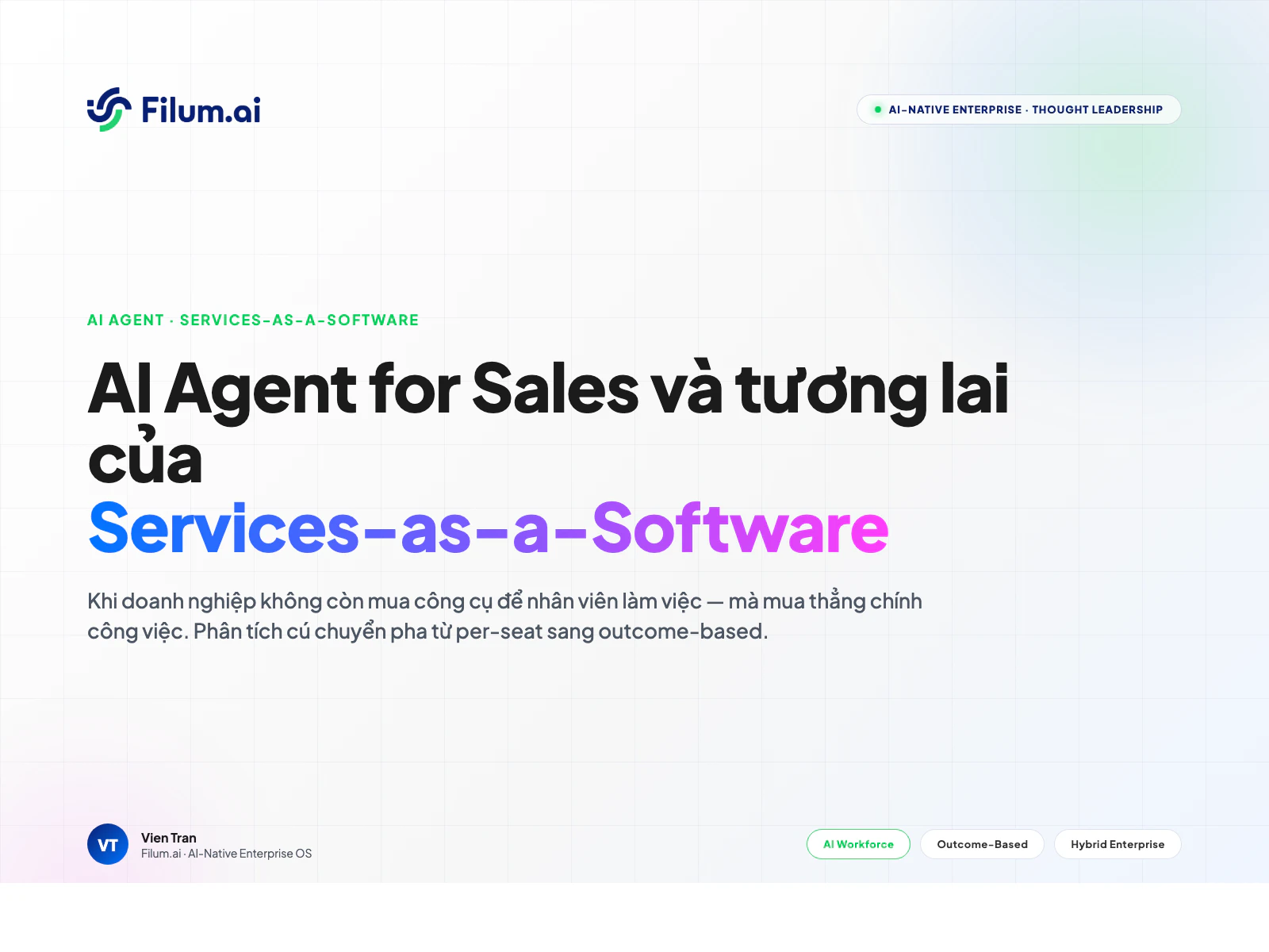 AI Agent for Sales và tương lai của Services-as-a-Software