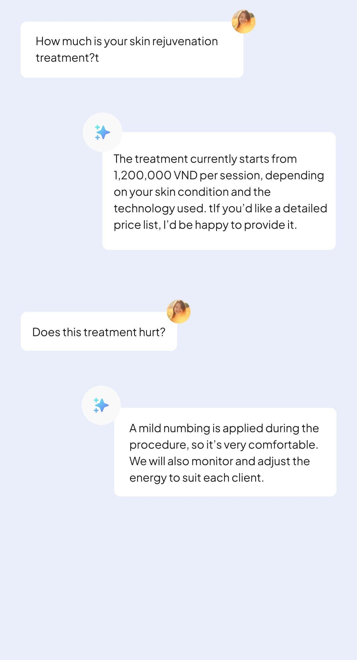 Handles 90% of inquiries