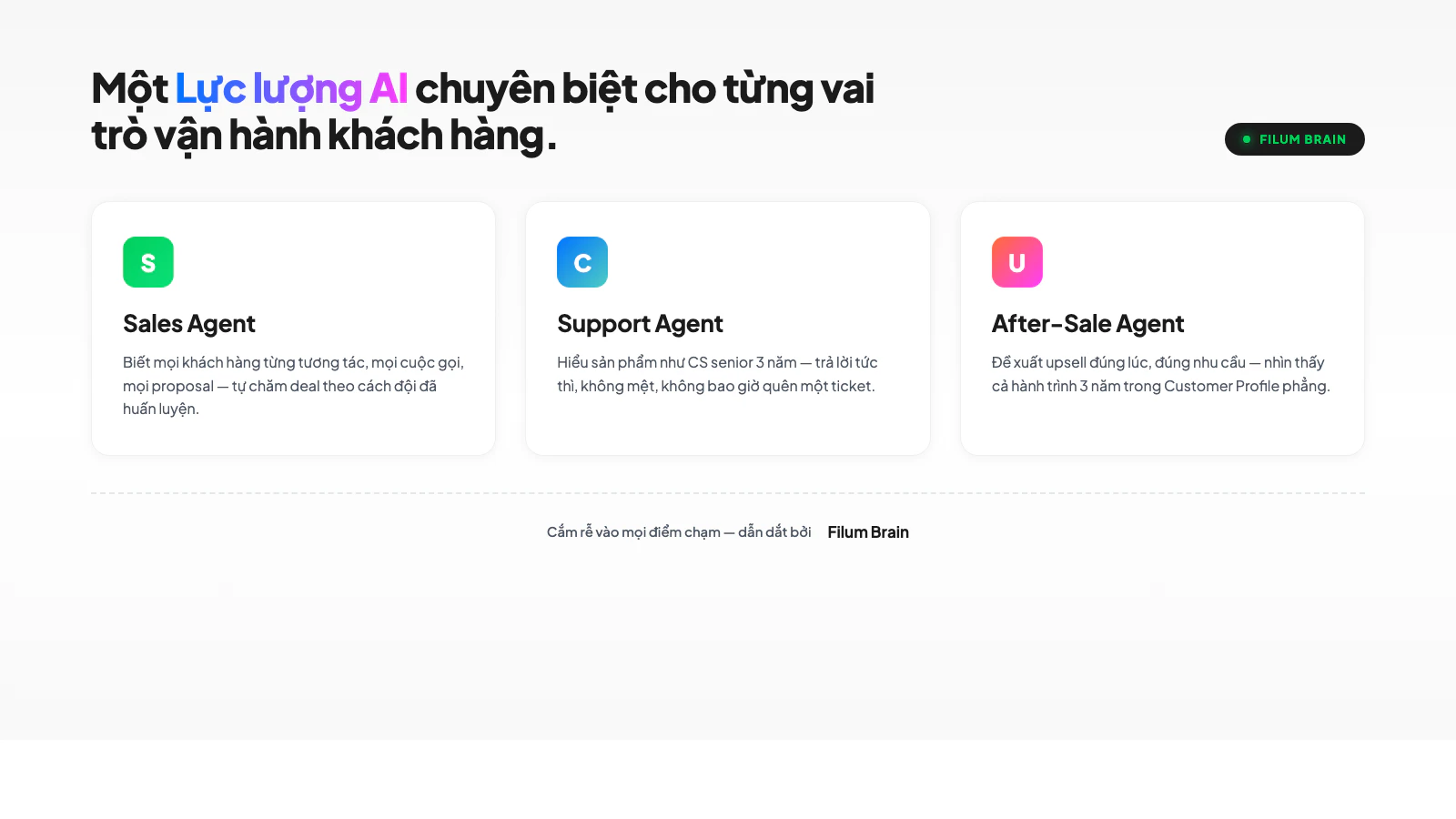 Lực lượng AI chuyên biệt cho từng vai trò