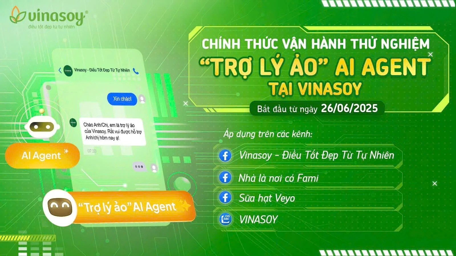Chính thức vận hành thử nghiệm Trợ lý ảo AI Agent tại Vinasoy