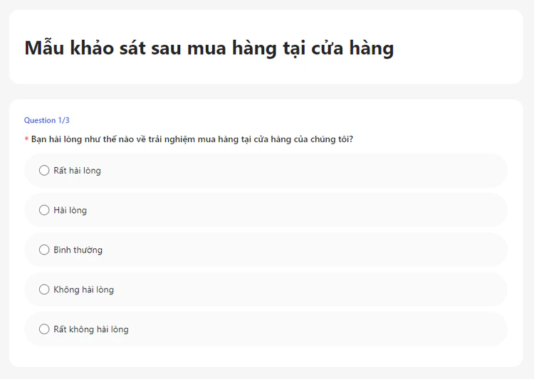 Mẫu khảo sát CSAT
